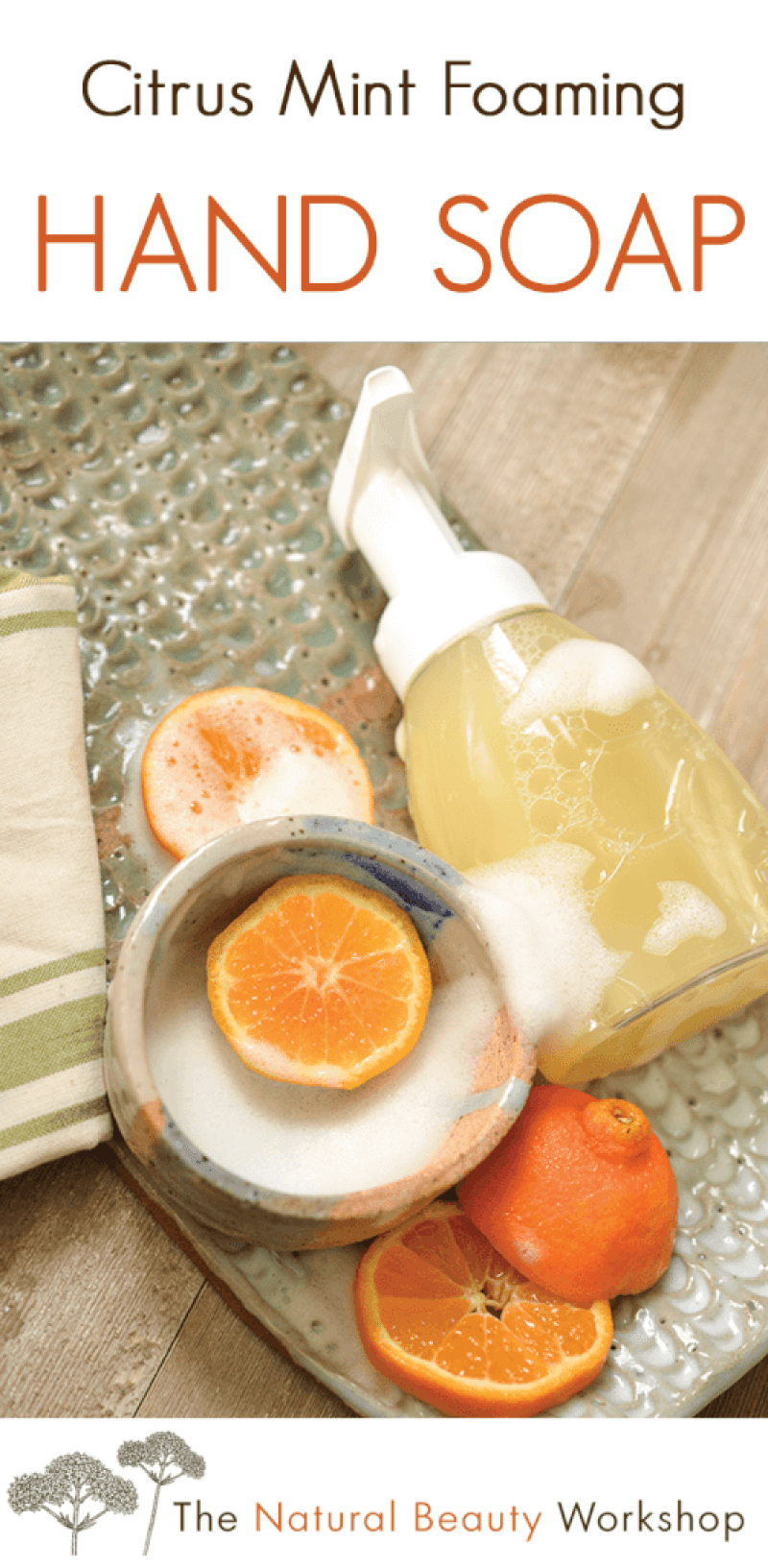 How to make Citrus Mint Foaming Hand Soap - a simple kitchen soap scented with energizing mint and citrus oils